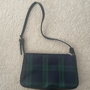 Liz Claiborne Villager Plaid Green and Blue mini purse